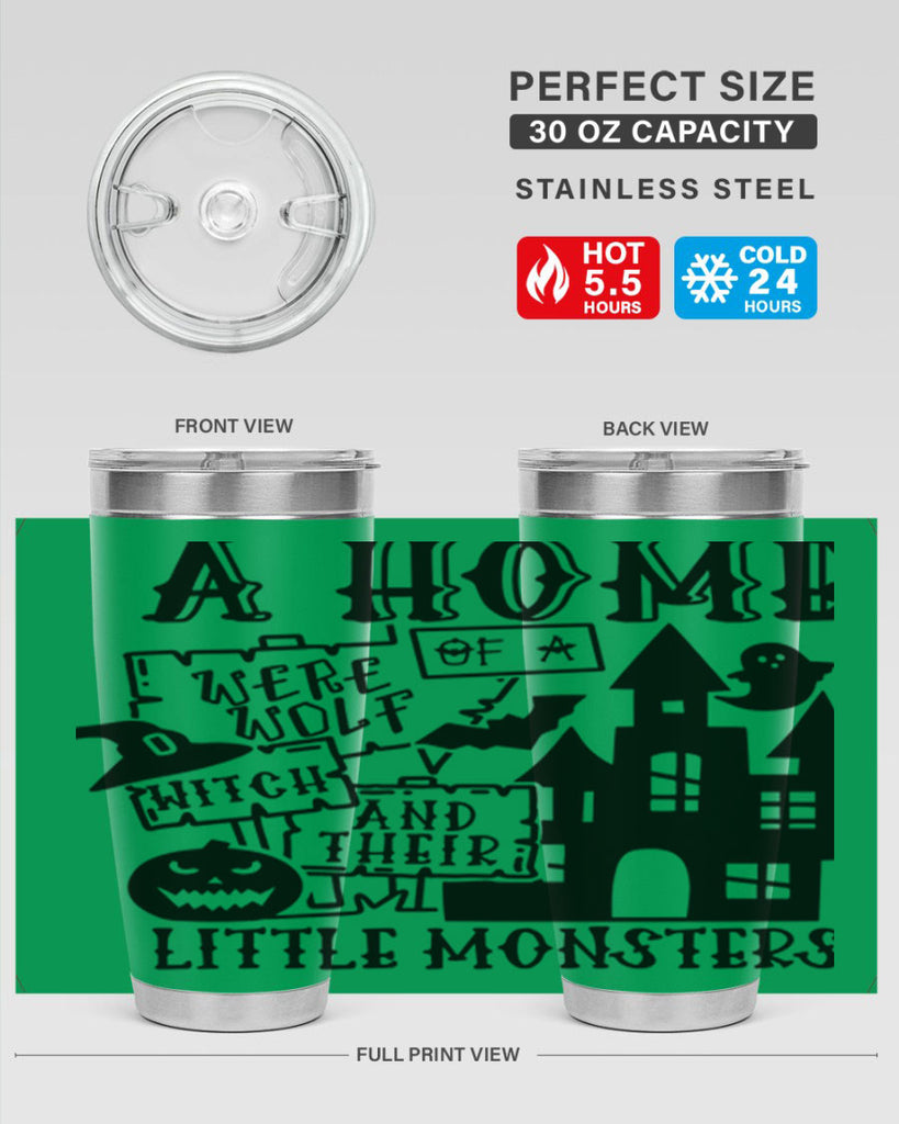 a home of a were wolf witch and their little monsters 96#- halloween- Tumbler