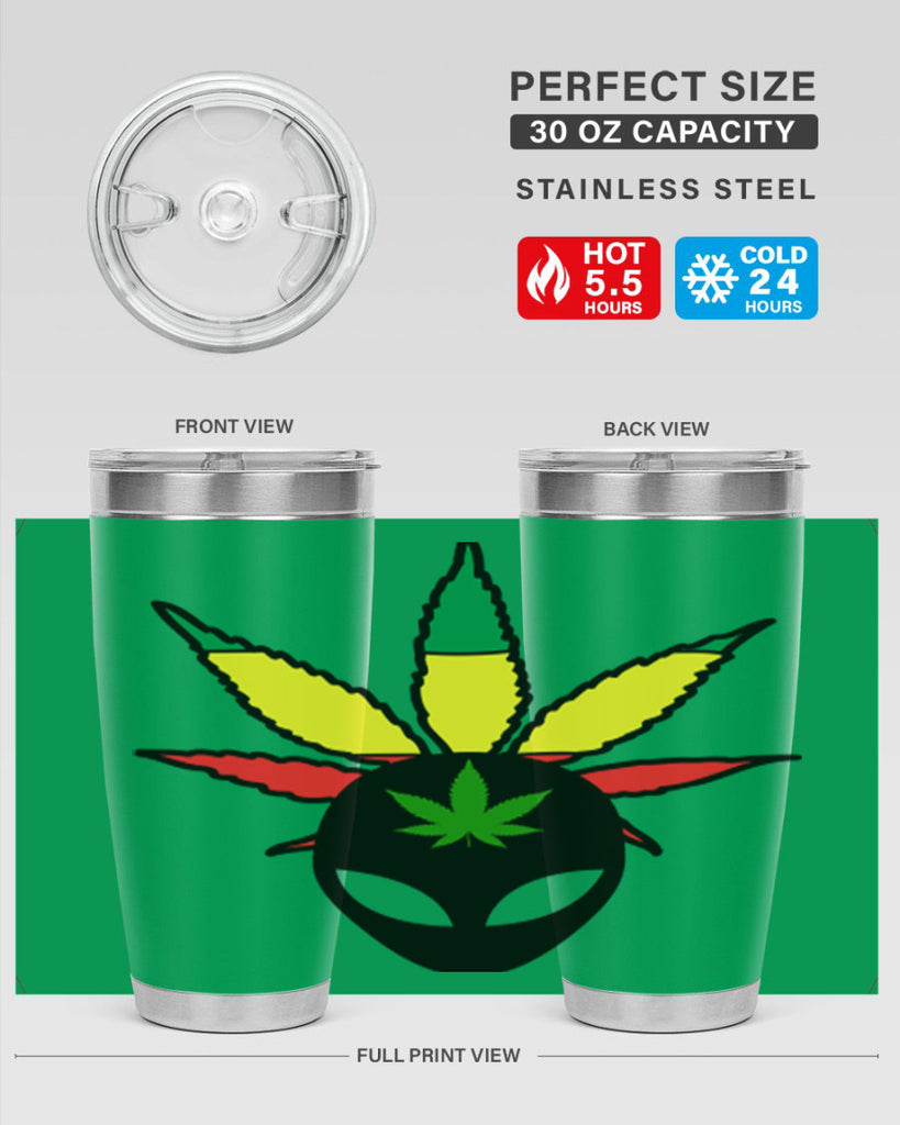 alien cannabis 10#- marijuana- Tumbler