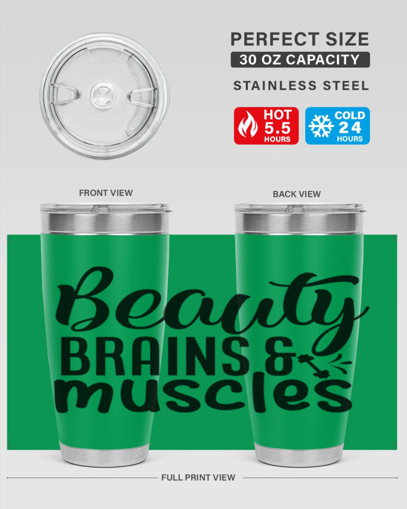 beauty brains muscles 51#- gym- Tumbler