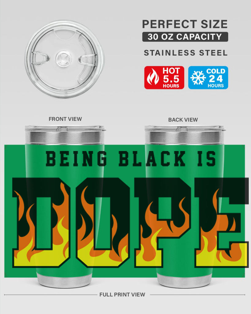 being black is dope flames 256#- black words phrases- Cotton Tank