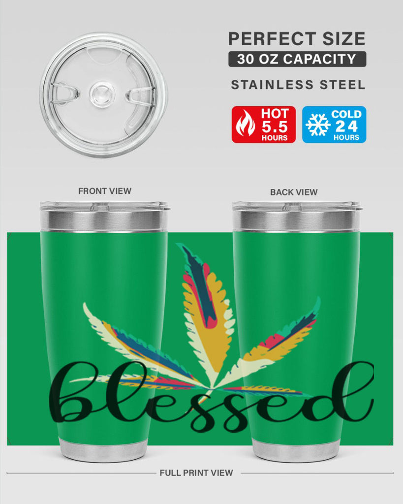 blessed colorful 19#- marijuana- Tumbler