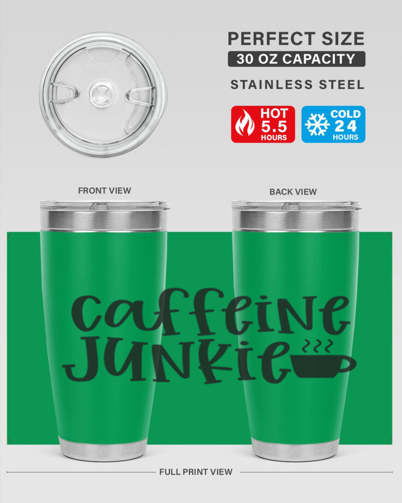 caffeine junkie 412#- mom- Tumbler