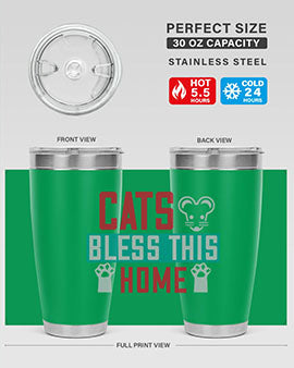cats bless this home Style 36#- cat- Tumbler