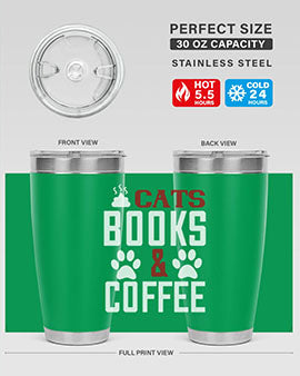 cats books and coffee Style 38#- cat- Tumbler