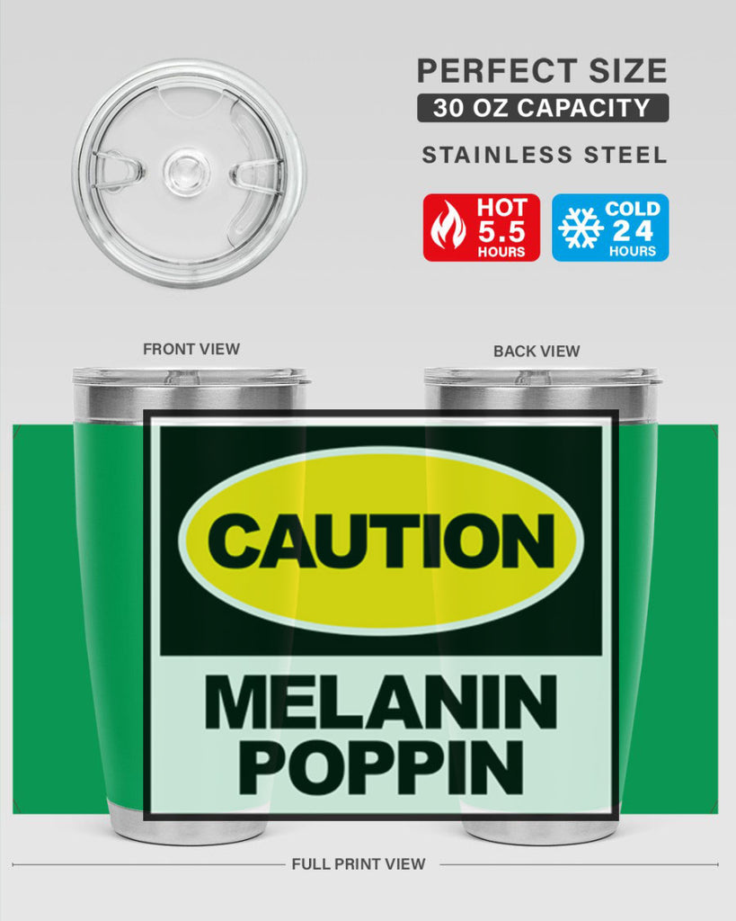 caution melanin poppin 188#- black words phrases- Cotton Tank