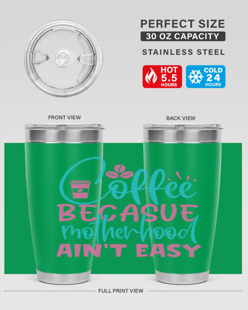 coffee becasue motherhood aint easy 351#- mom- Tumbler