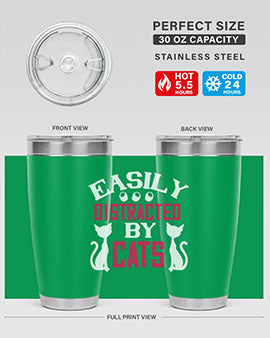 easily distracted by cats Style 46#- cat- Tumbler