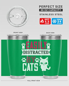 easily distracted by cats Style 47#- cat- Tumbler