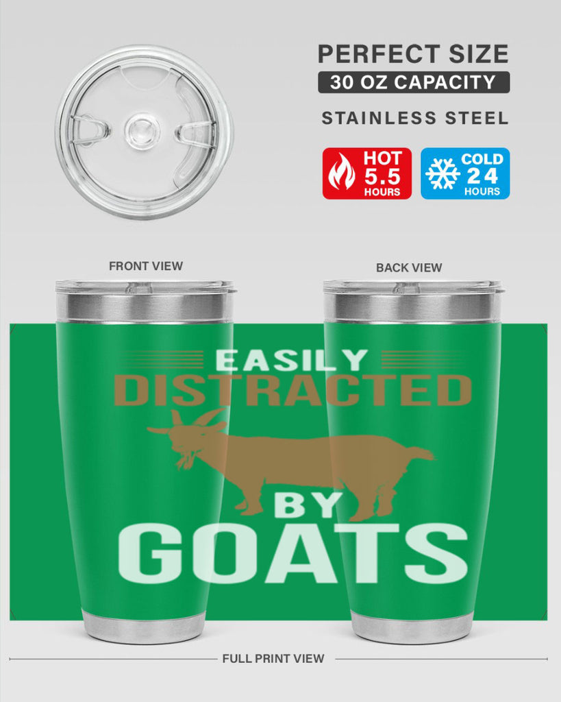 easily distracted by goats Style 5#- goat- Tumbler