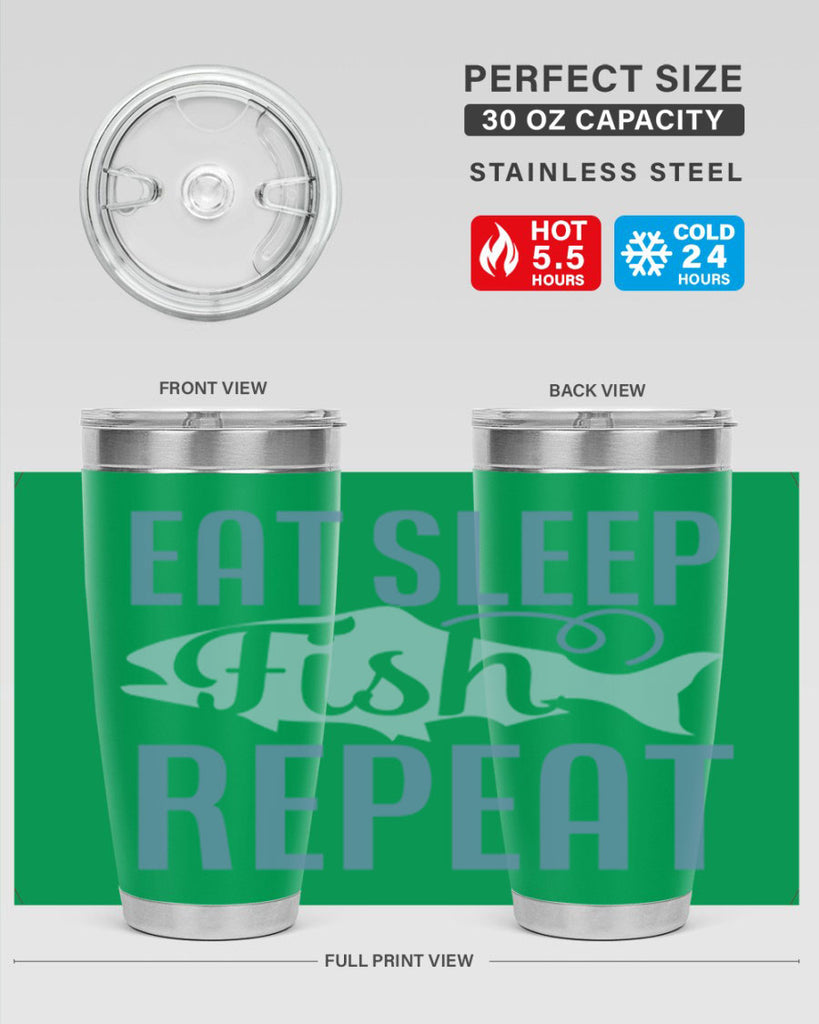 eat sleep fish repeat 222#- fishing- Tumbler