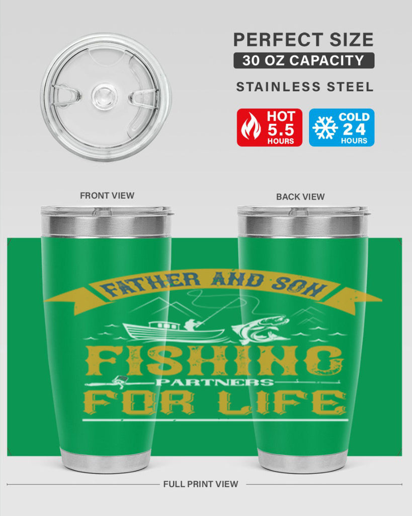 father and son fishing partners for life 158#- fishing- Tumbler