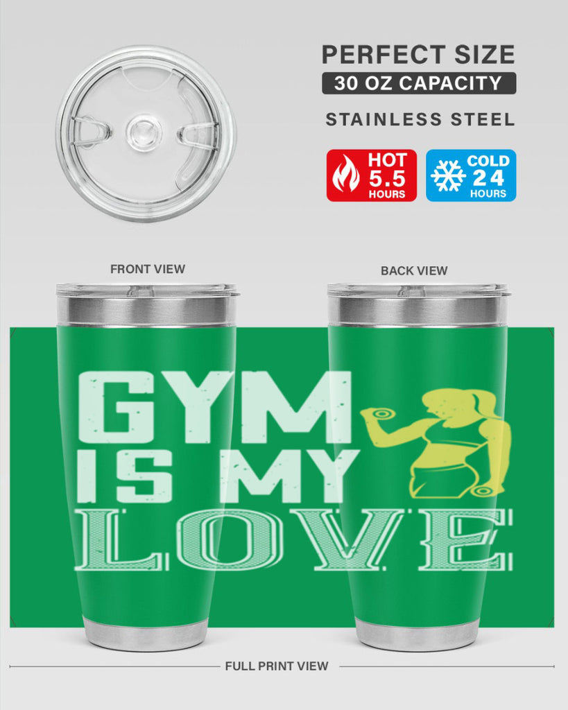 gym is my love 98#- gym- Tumbler