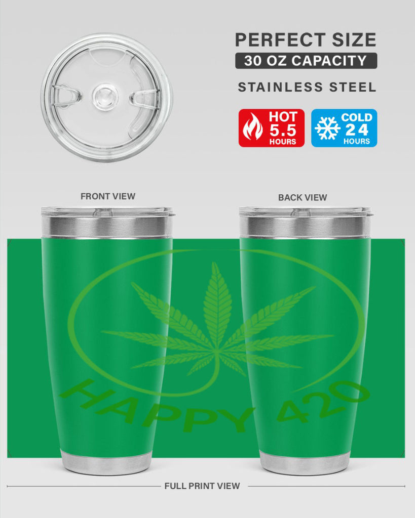 happy 420 100#- marijuana- Tumbler