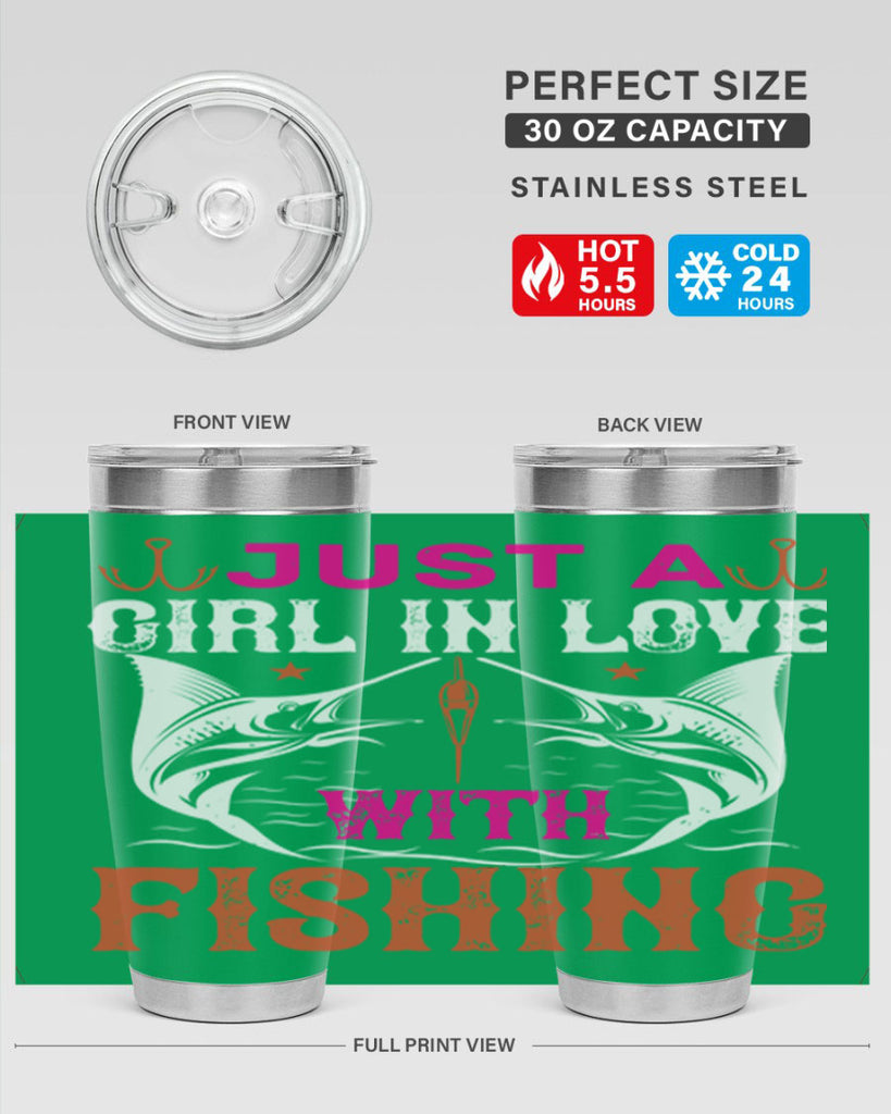 just a girl in love with fishing 73#- fishing- Tumbler