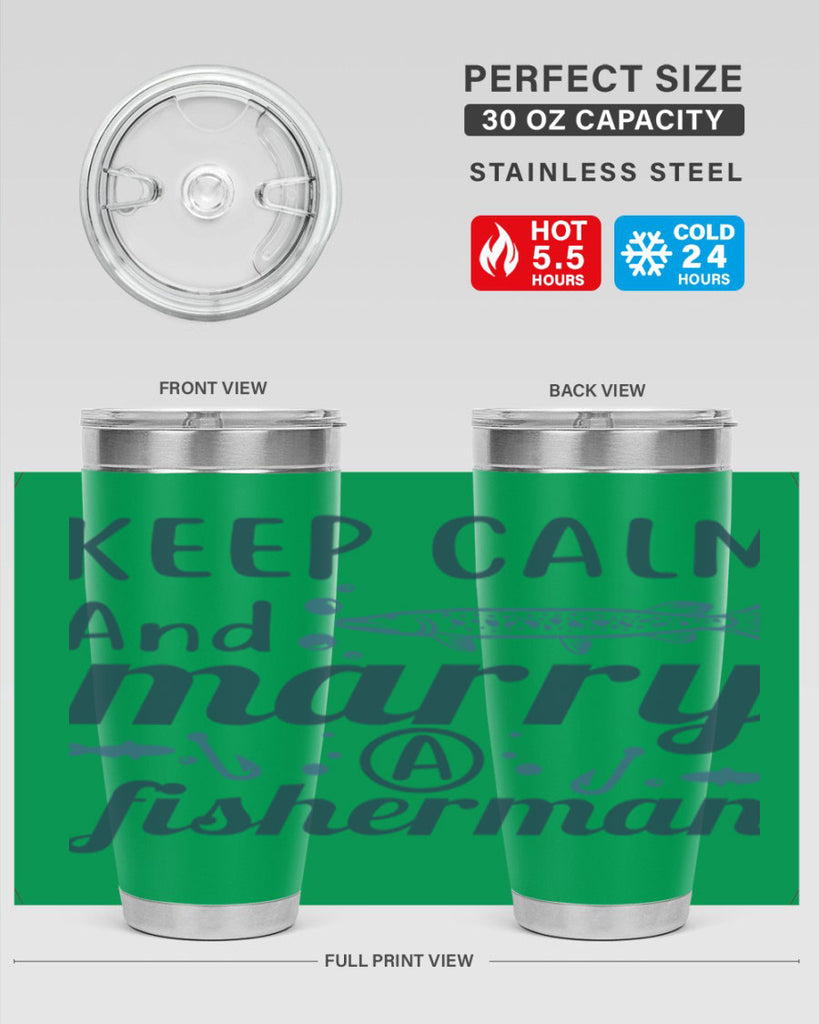 keep calm and merry 66#- fishing- Tumbler