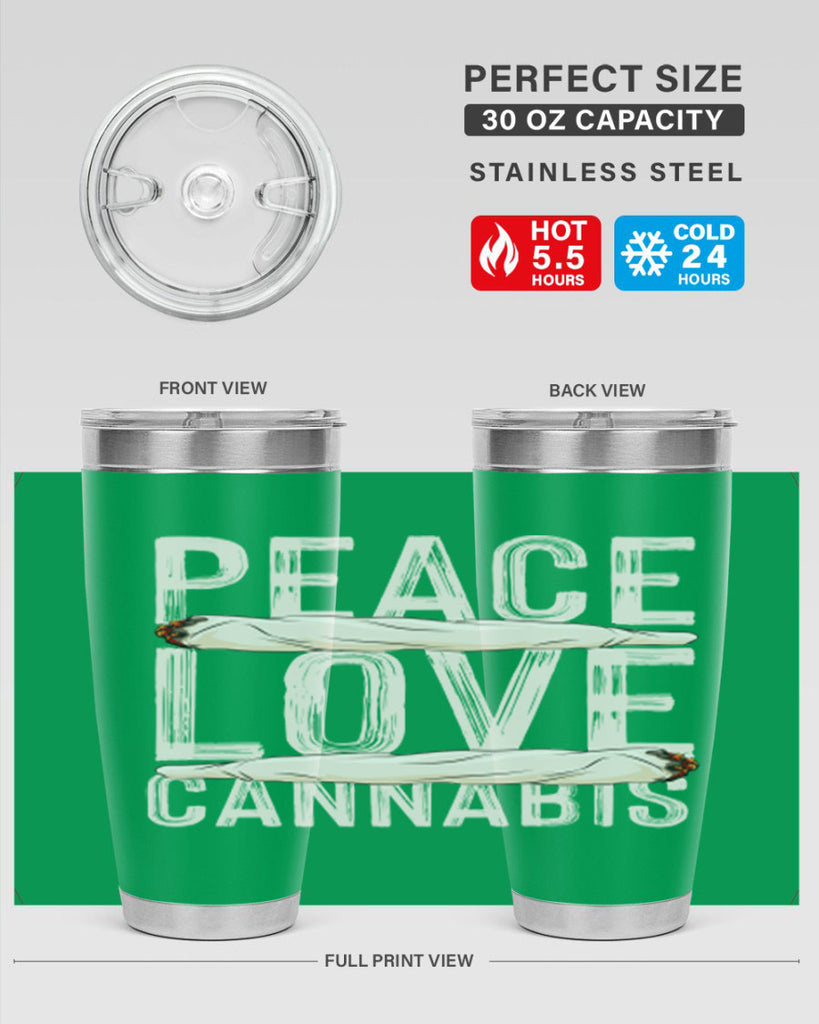 peace love cannabis 216#- marijuana- Tumbler