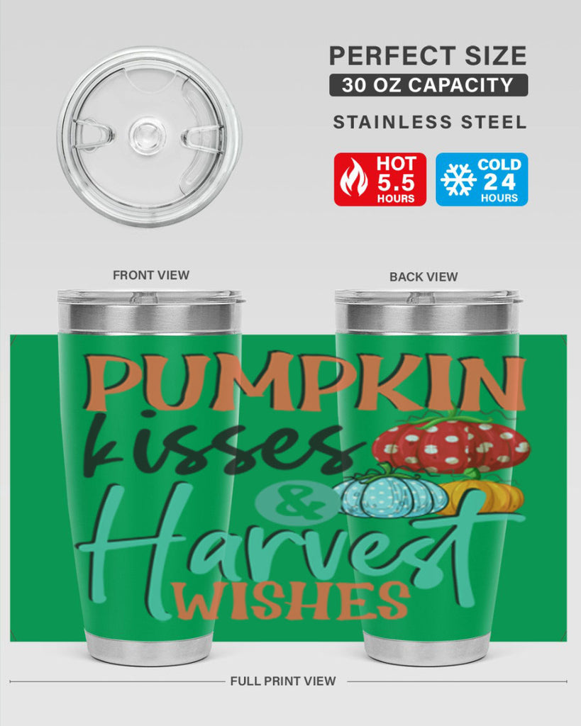 pumpkin kisses harvest wishes 526#- fall- Tumbler