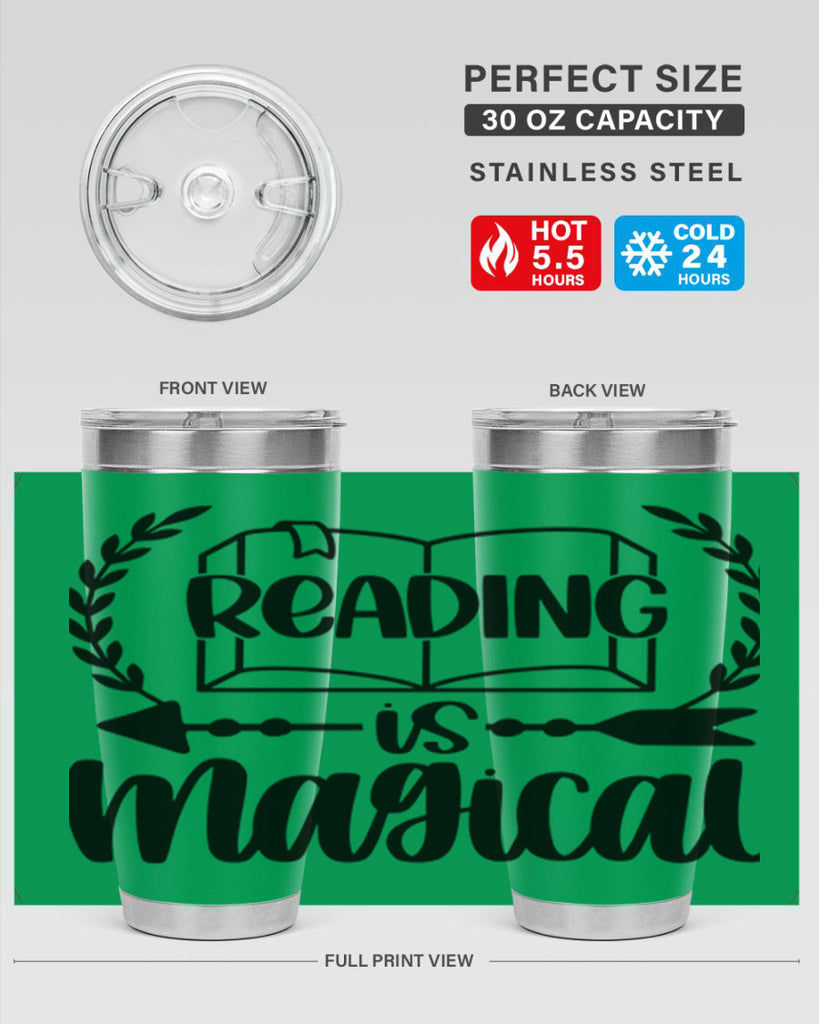 reading is magical 30#- reading- Tumbler