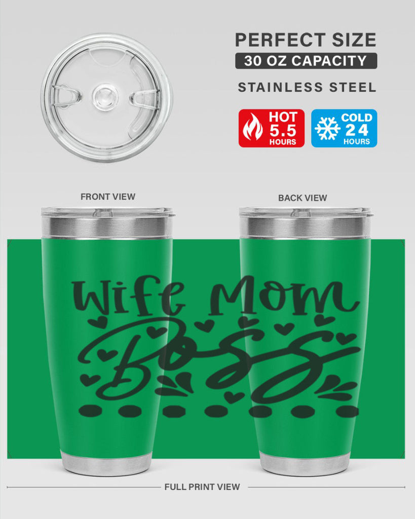 wife mom boss 358#- mom- Tumbler