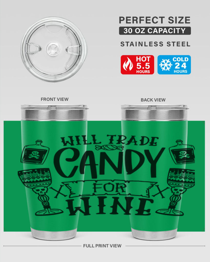 will trade candy for wine 10#- halloween- Tumbler