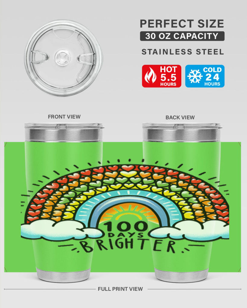 100 Days Brighter PNG 29#- 100 days of school- Tumbler