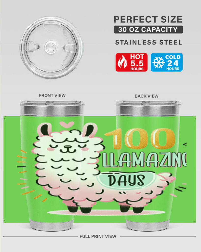 100th Day of School Llama 39#- 100 days of school- Tumbler