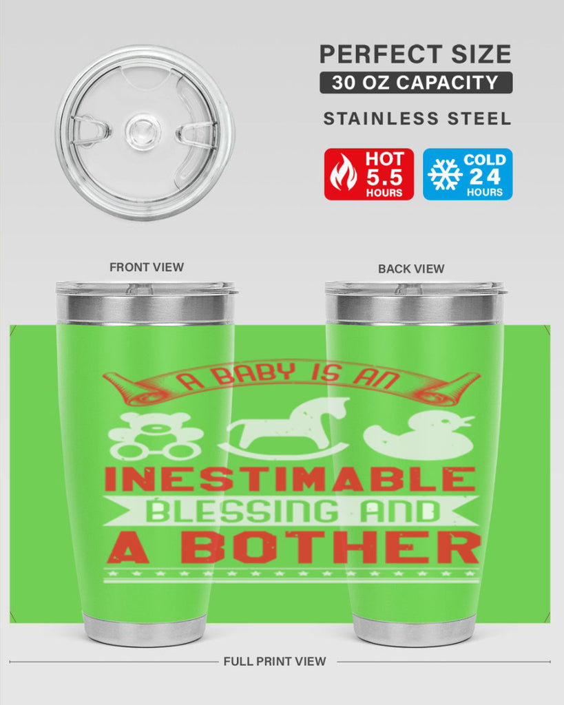 A baby is blessing and a bother Style 50#- baby shower- tumbler
