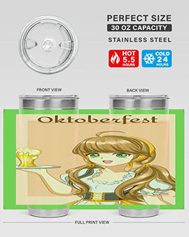 A beautiful girl with beer happy at celebrating the oktoberfest 87#- anime- Tumbler