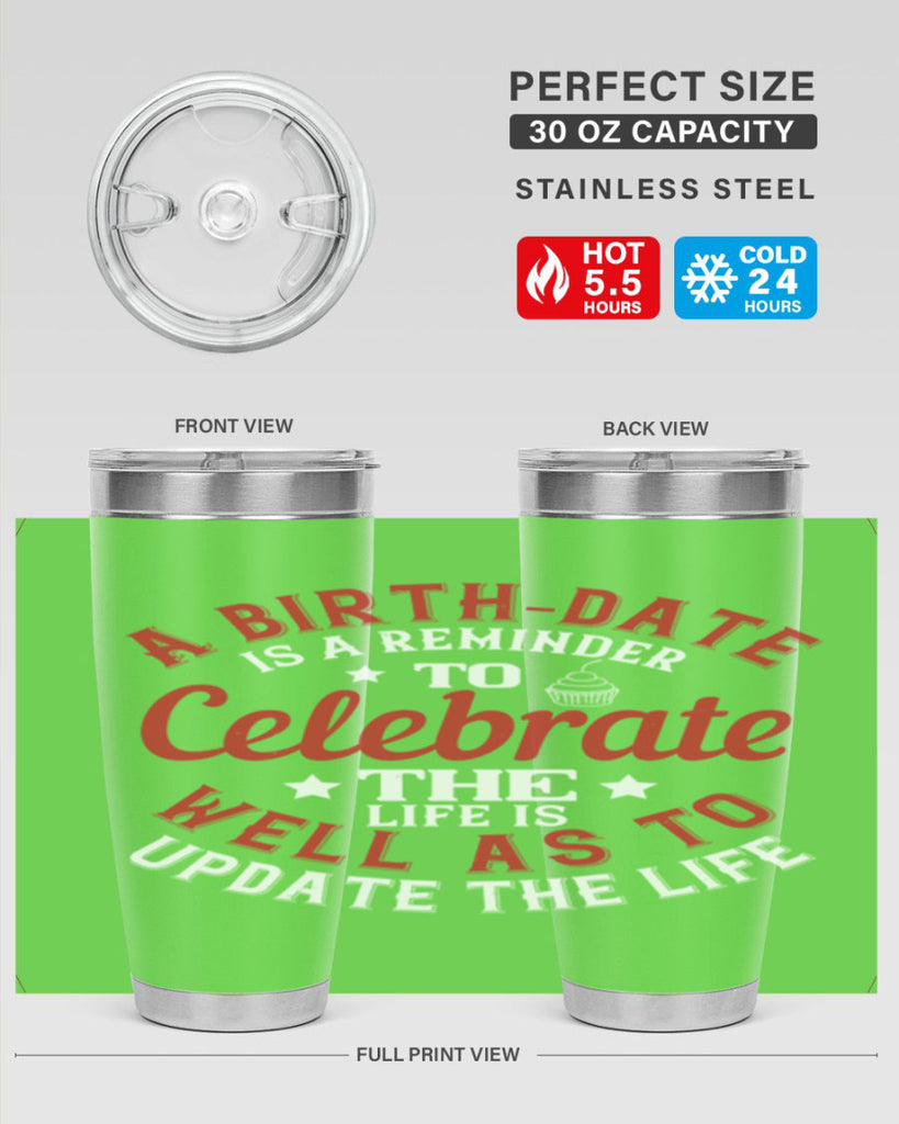 A birthdate is a reminder to celebrate the life as well as to update the life Style 104#- birthday- tumbler