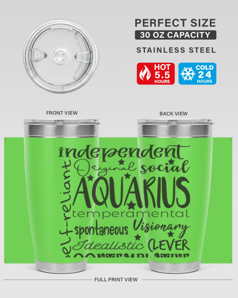 Aquarius 563#- zodiac- Tumbler