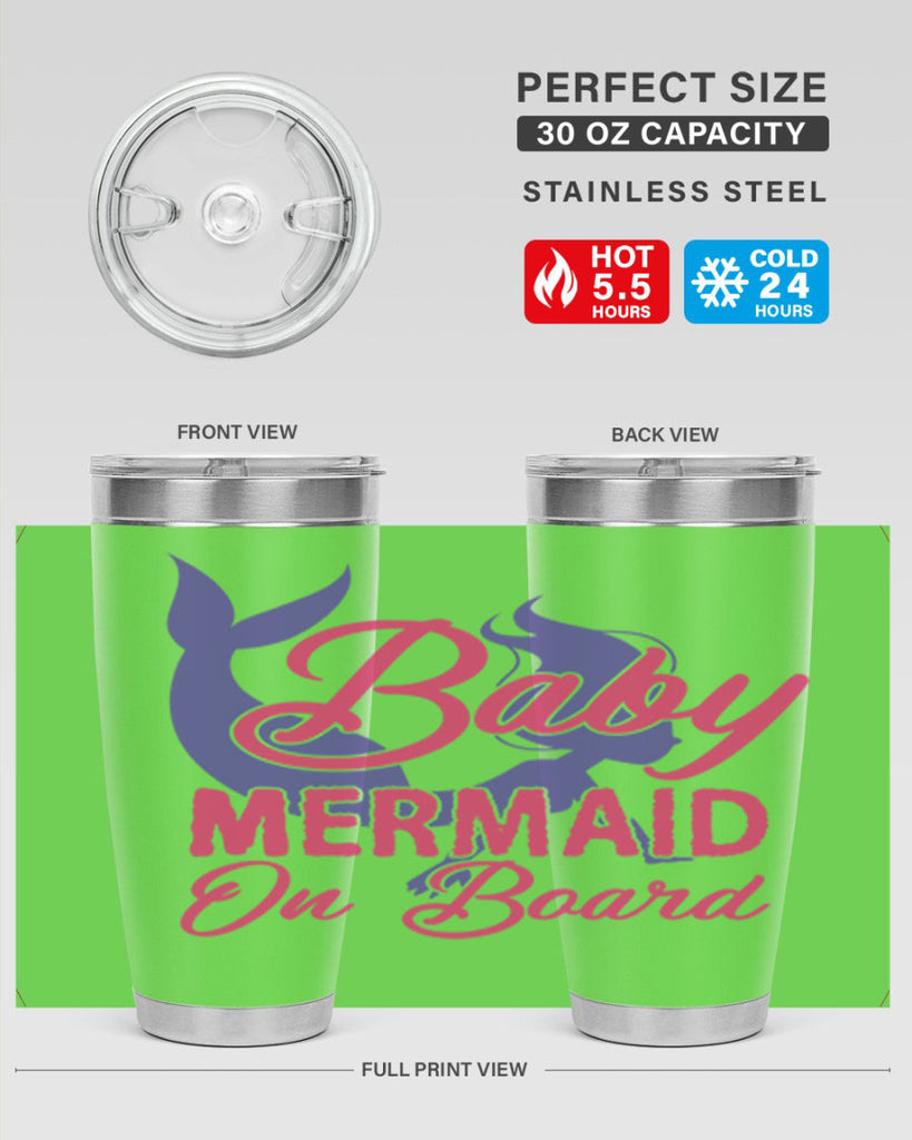 Baby Mermaid On Board 24#- mermaid- Tumbler