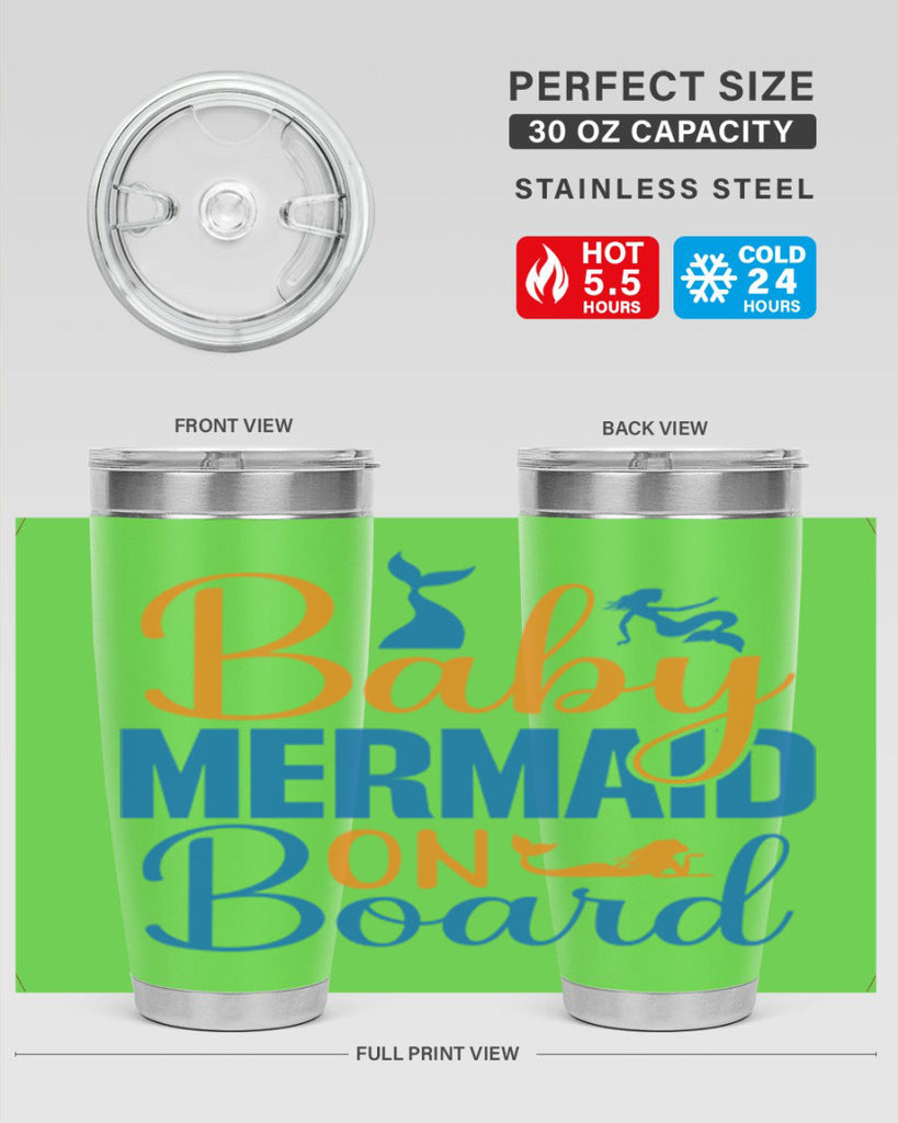 Baby Mermaid on Board 28#- mermaid- Tumbler