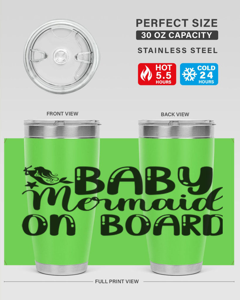 Baby Mermaid on Board 35#- mermaid- Tumbler