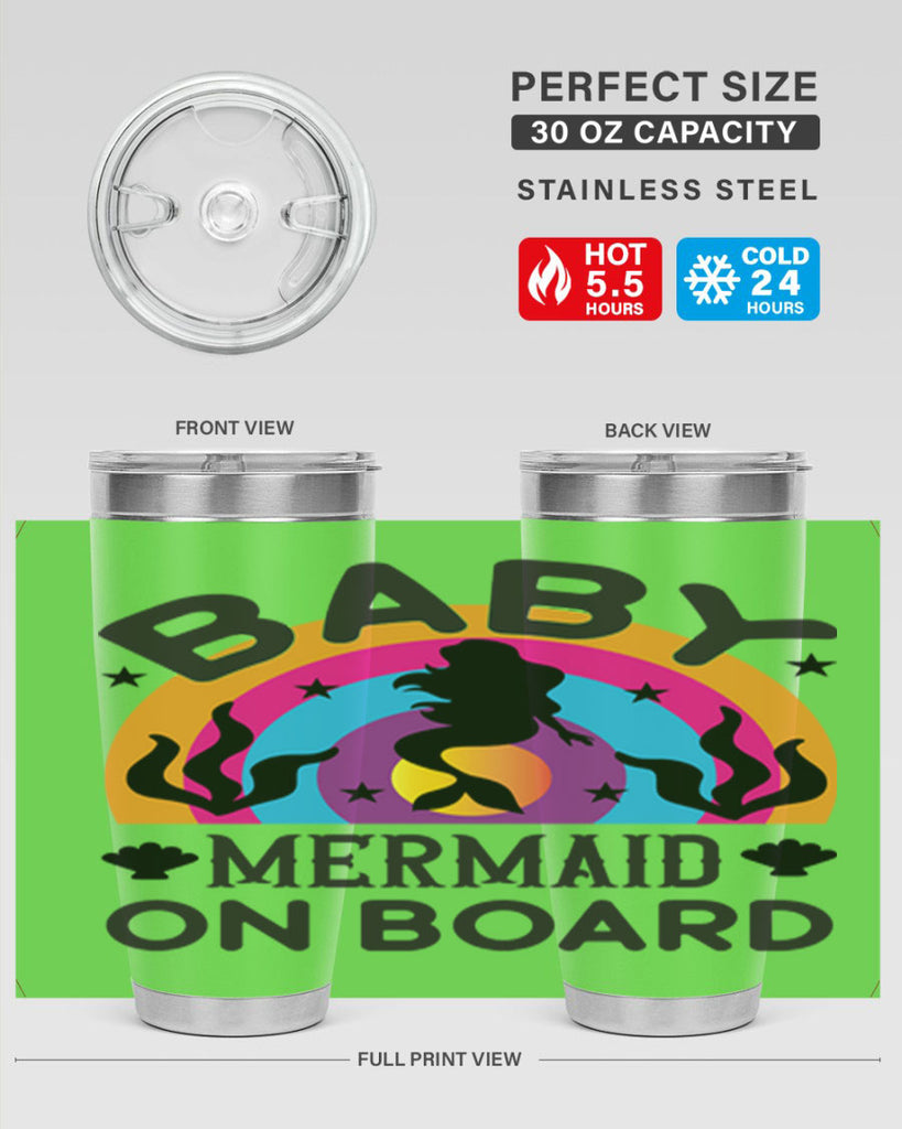 Baby mermaid on board 37#- mermaid- Tumbler