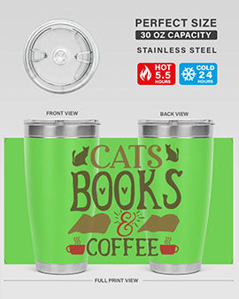 Cats Books Coffee Style 9#- cat- Tumbler