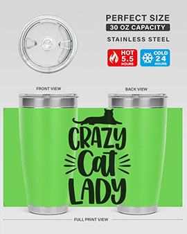 Crazy Cat Lady Style 92#- cat- Tumbler