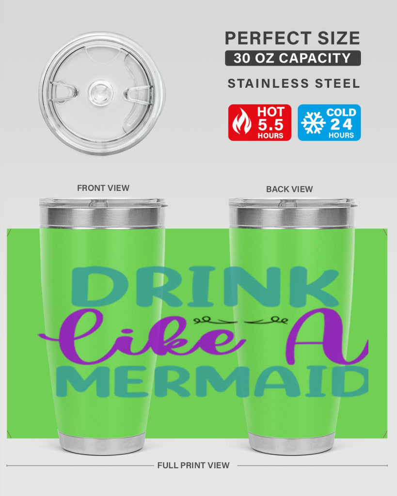 Drink Like A Mermaid 139#- mermaid- Tumbler