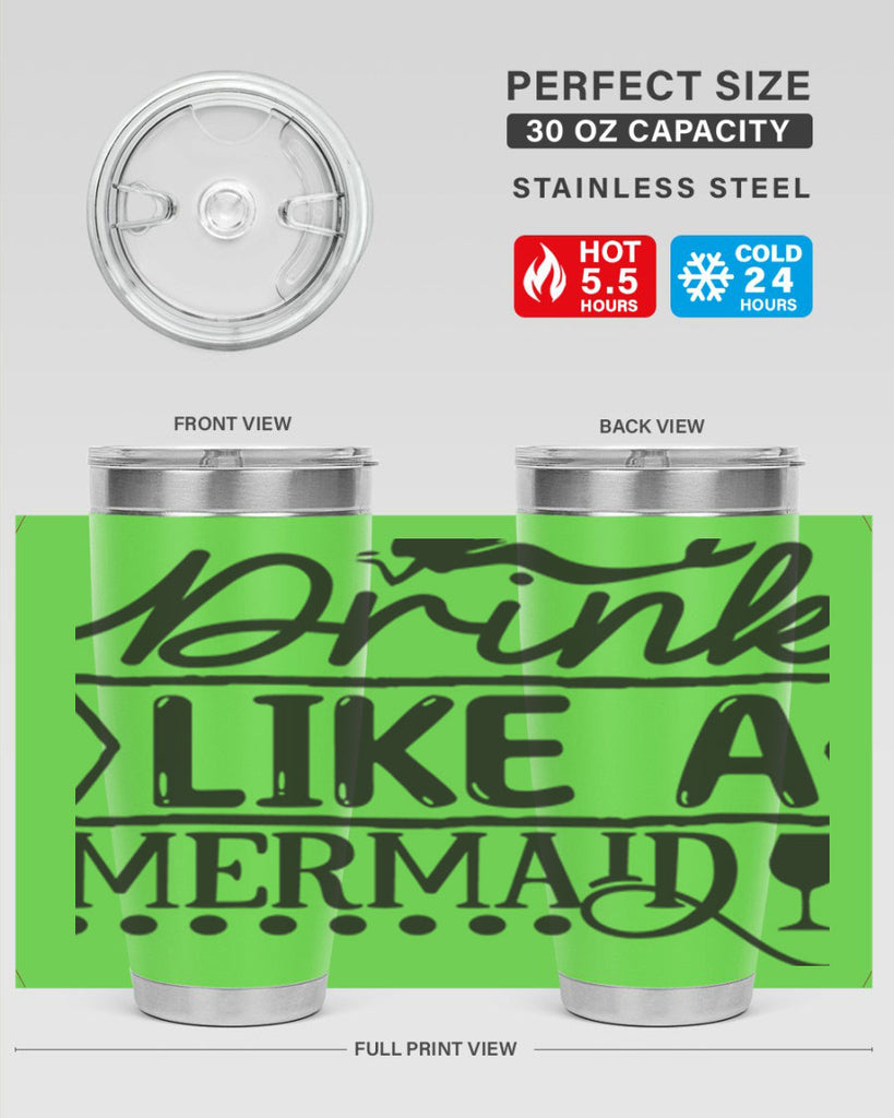 Drink like a mermaid 147#- mermaid- Tumbler