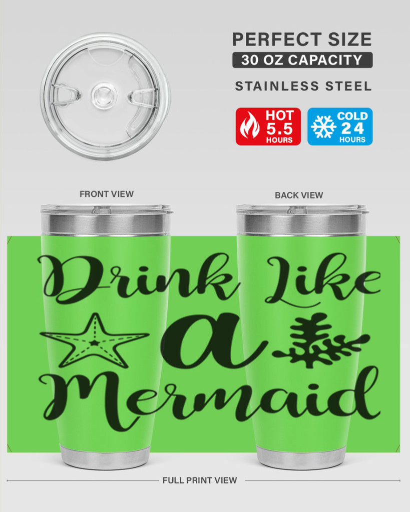 Drink like a mermaid 149#- mermaid- Tumbler