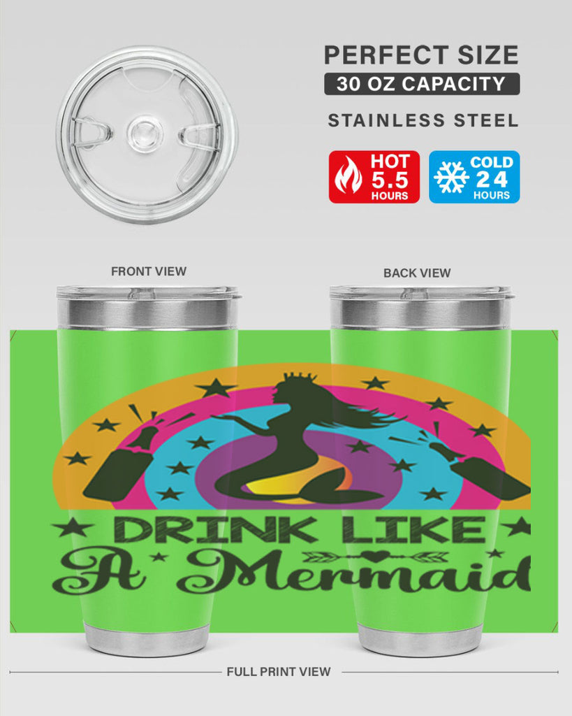 Drink like a mermaid 150#- mermaid- Tumbler