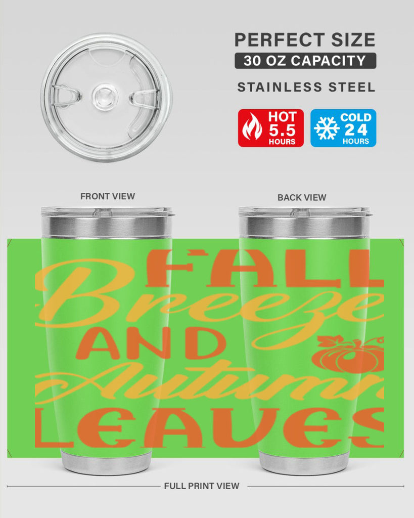 Fall Breeze and Autumn Leaves 92#- fall- Tumbler