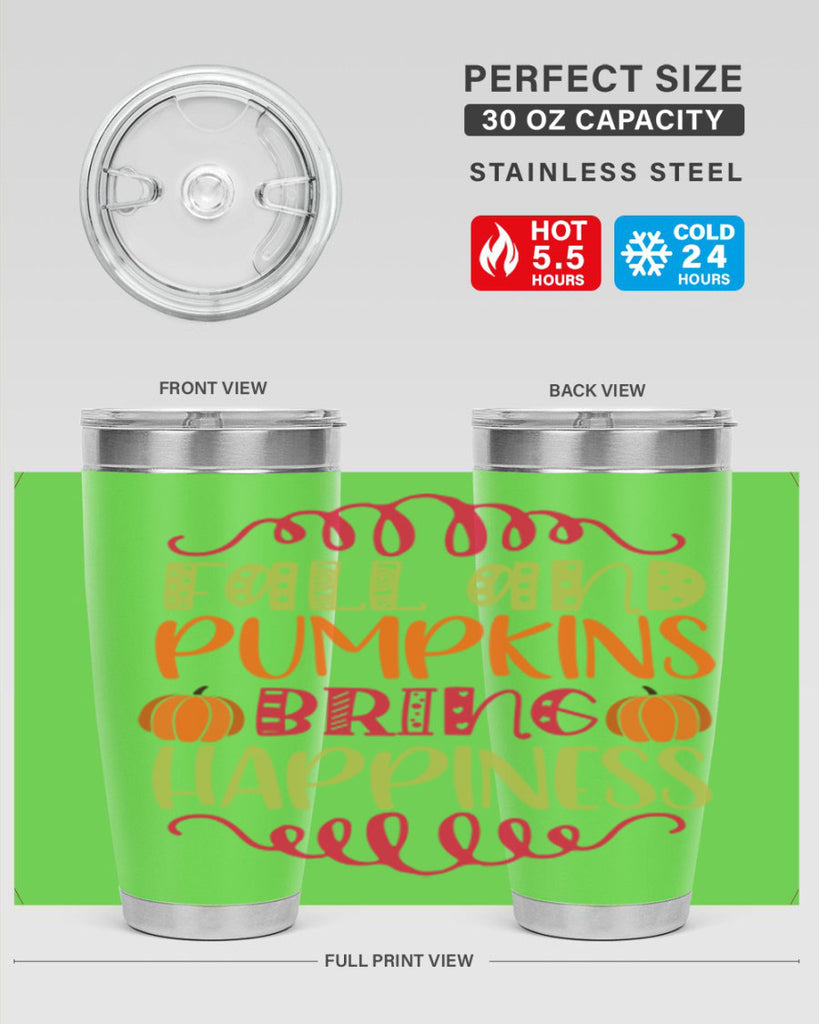 Fall and Pumpkins bring Happiness 86#- fall- Tumbler