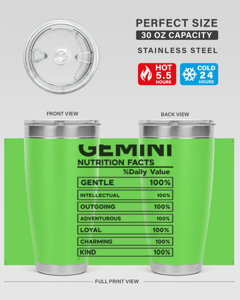 Gemini Nutrition Facts 220#- zodiac- Tumbler