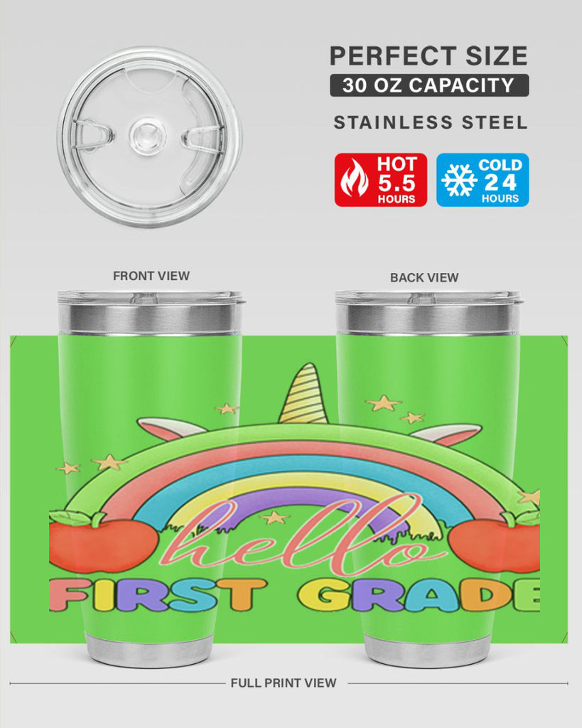 Hello 1st Grade Unicorn Rainbow 12#- 1st grade- Tumbler