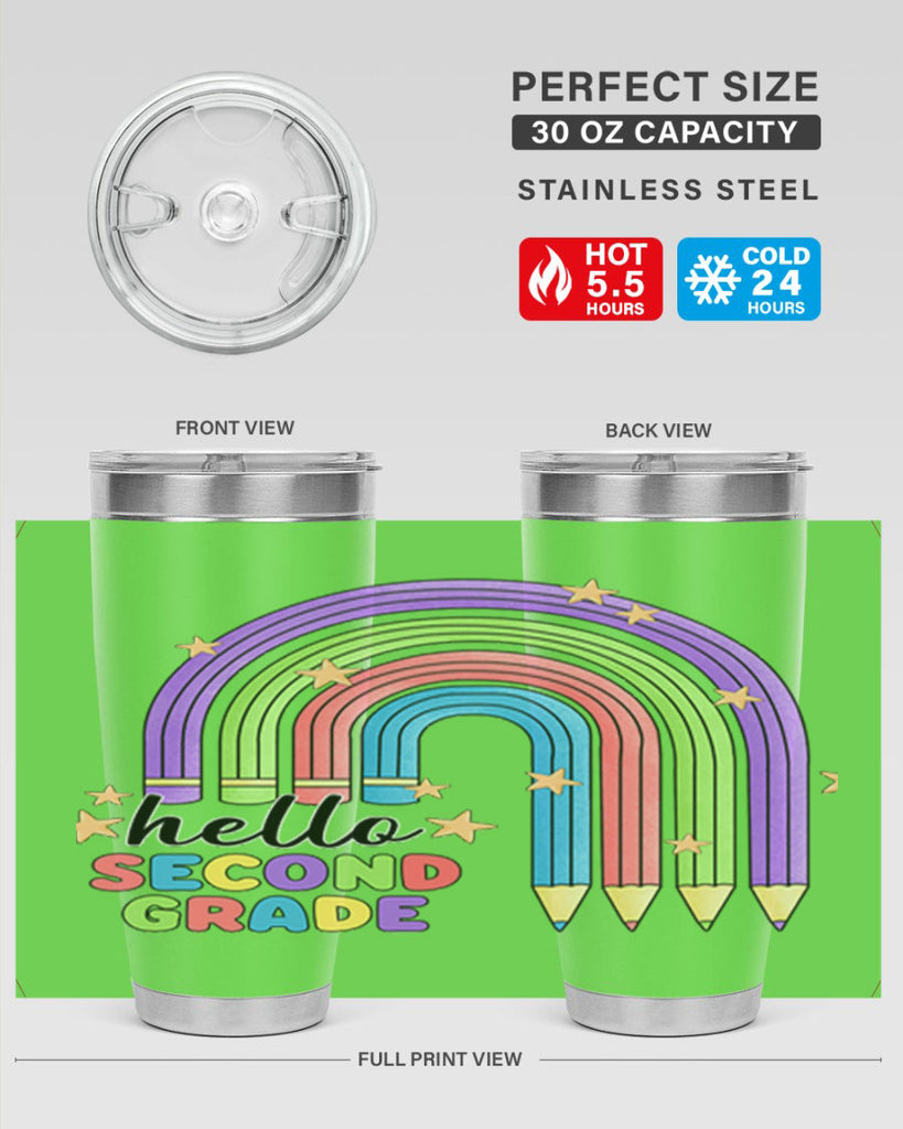 Hello 2nd Grade Pencil Rainbow 11#- second grade- Tumbler