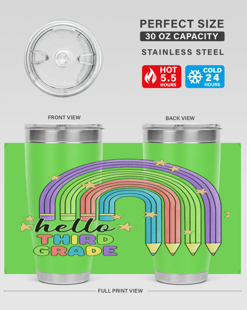 Hello 3rd Grade Pencil Rainbow 11#- 3rd grade- Tumbler