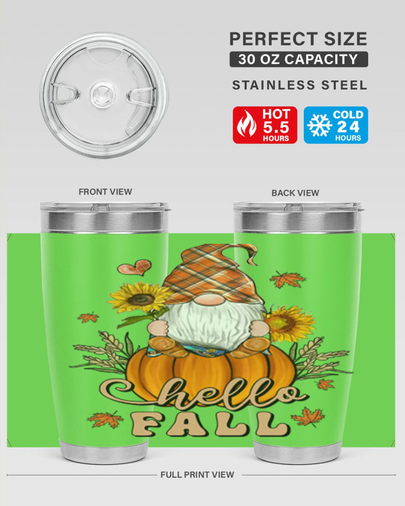 HelloFallAutumnGnome 298#- fall- Tumbler