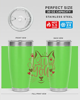 I Wuf You Style 16#- cat- Tumbler