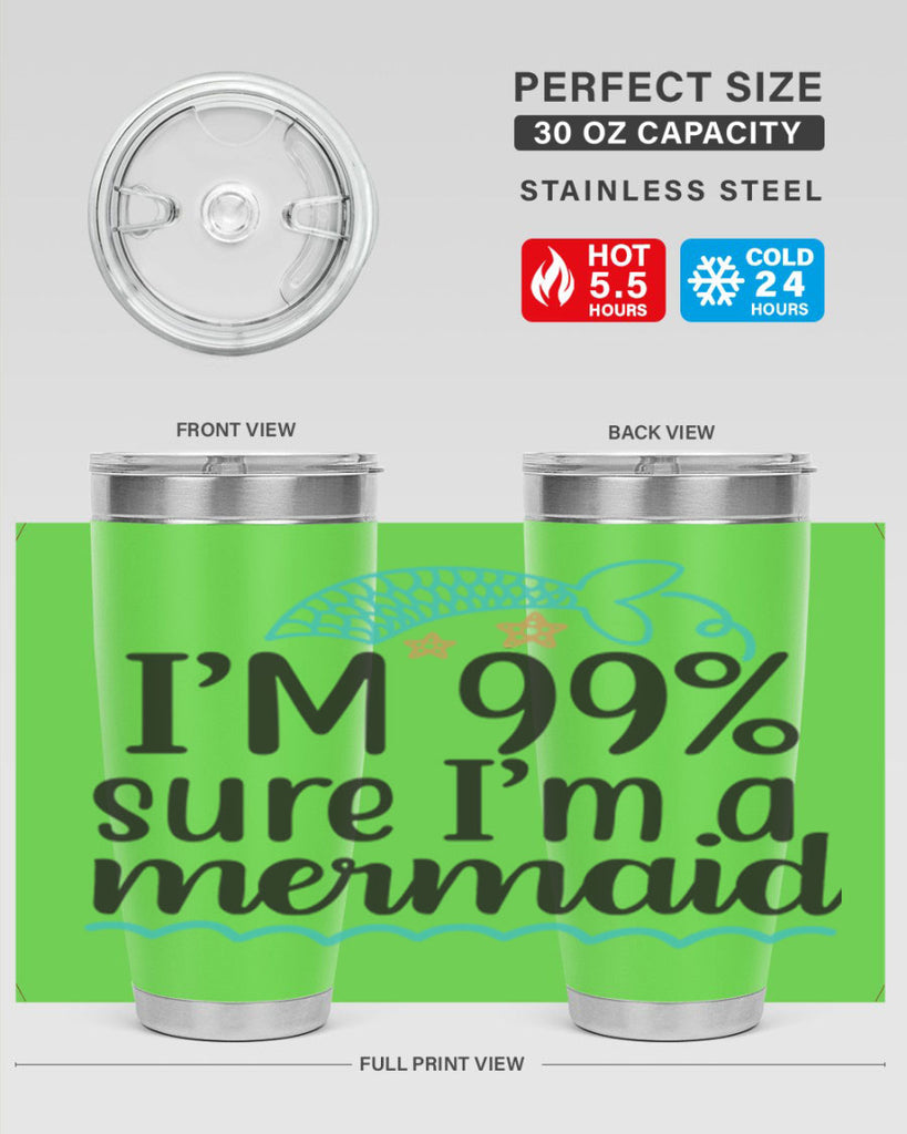 I’m sure I’m a mermaid 286#- mermaid- Tumbler