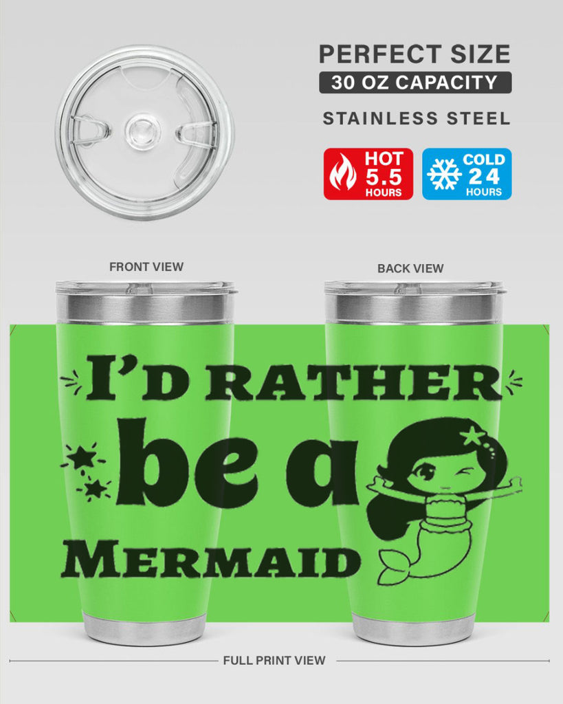 Id rather be a Mermaid 240#- mermaid- Tumbler